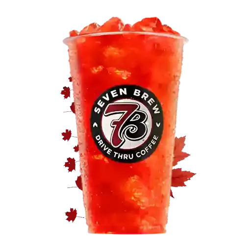 Candy blue 7 Brew Pixie Stick secret menu energy drink with vanilla and blue raspberry flavors