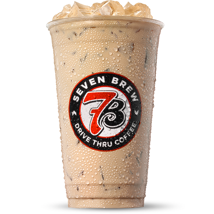  Classic 7 Brew White Chocolate Mocha with whipped cream and chocolate drizzle