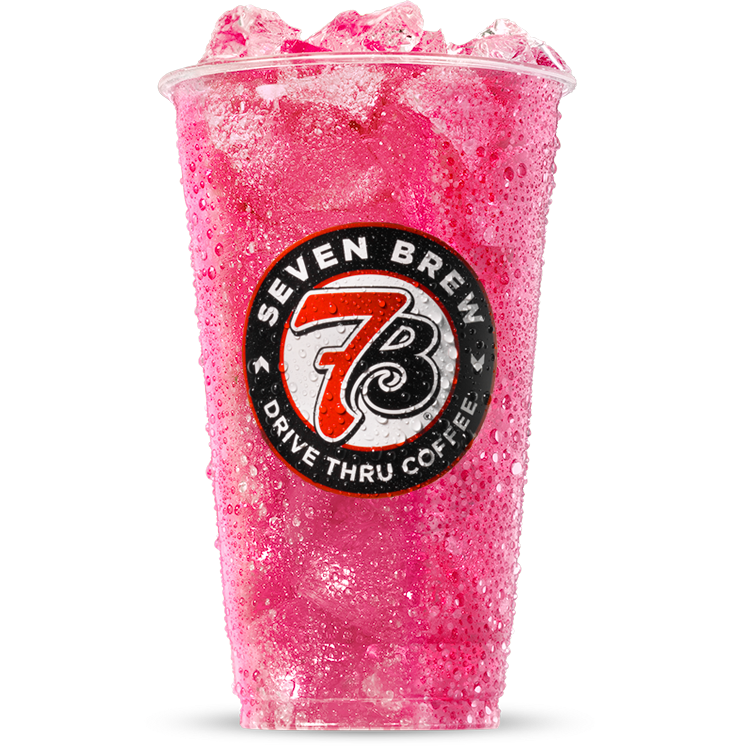 Pink Mermaid 7 Fizz made with strawberry and soda