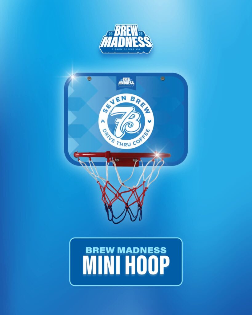 Brew Brew Madness 2026 mini basketball hoop and official basketball instant win prize